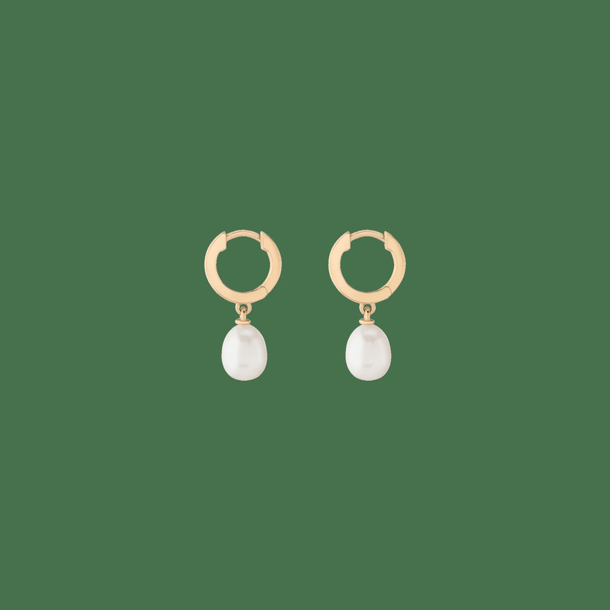 Pearl Drop Huggie Earrings