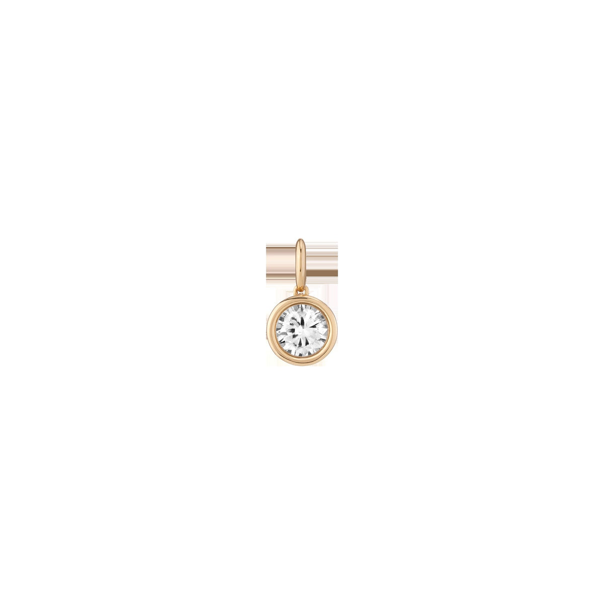 Round Lab Grown White Sapphire Bezel Pendant