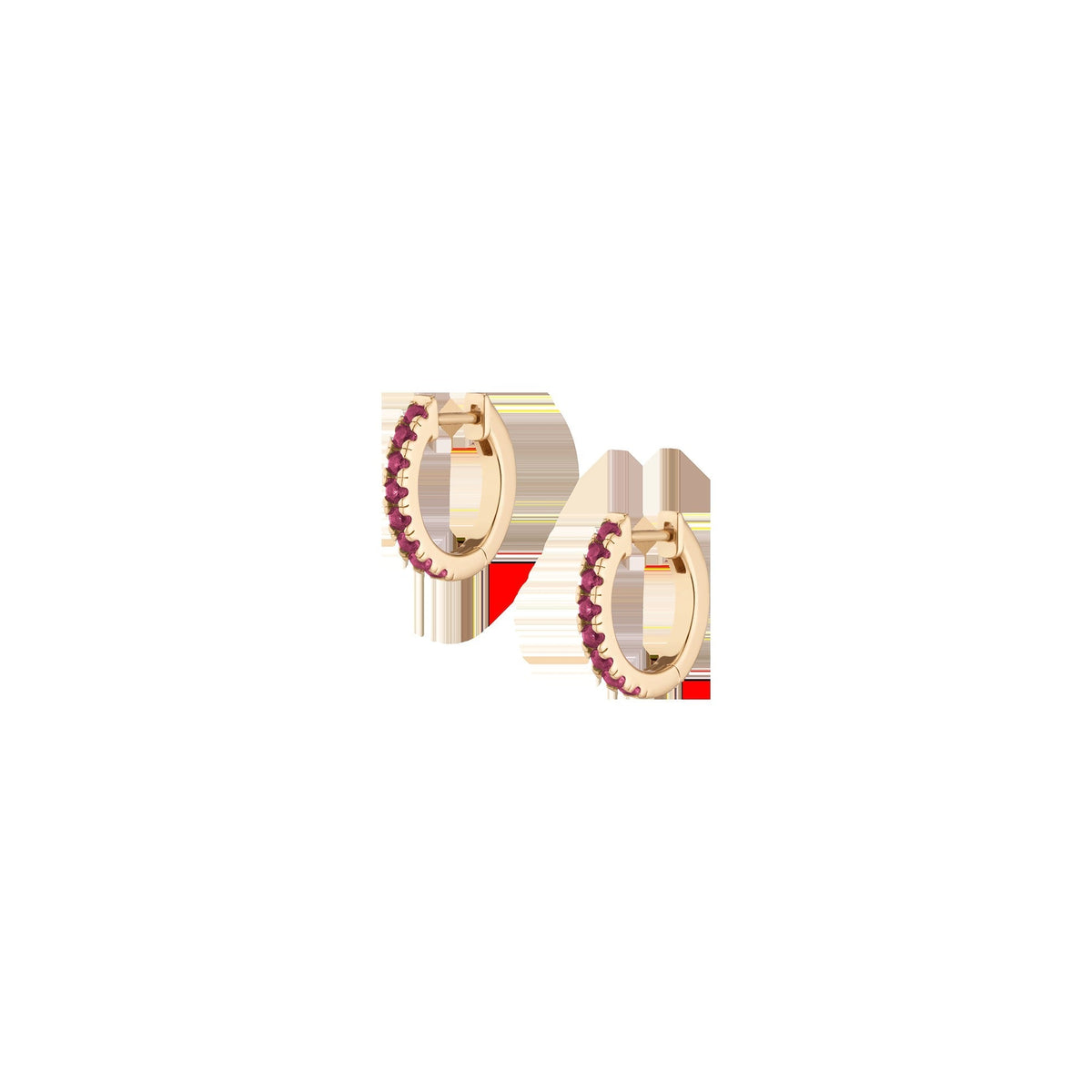Lab Grown Red Ruby Huggie Earrings