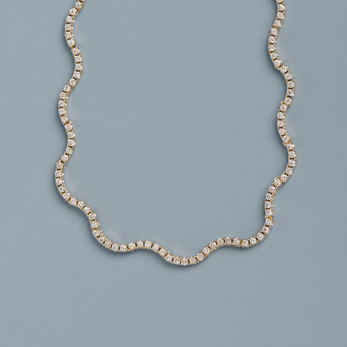Lab Grown Diamond Wave Tennis Necklace