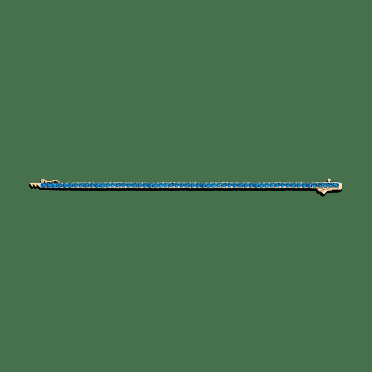 Lab Grown Blue Topaz Tennis Bracelet