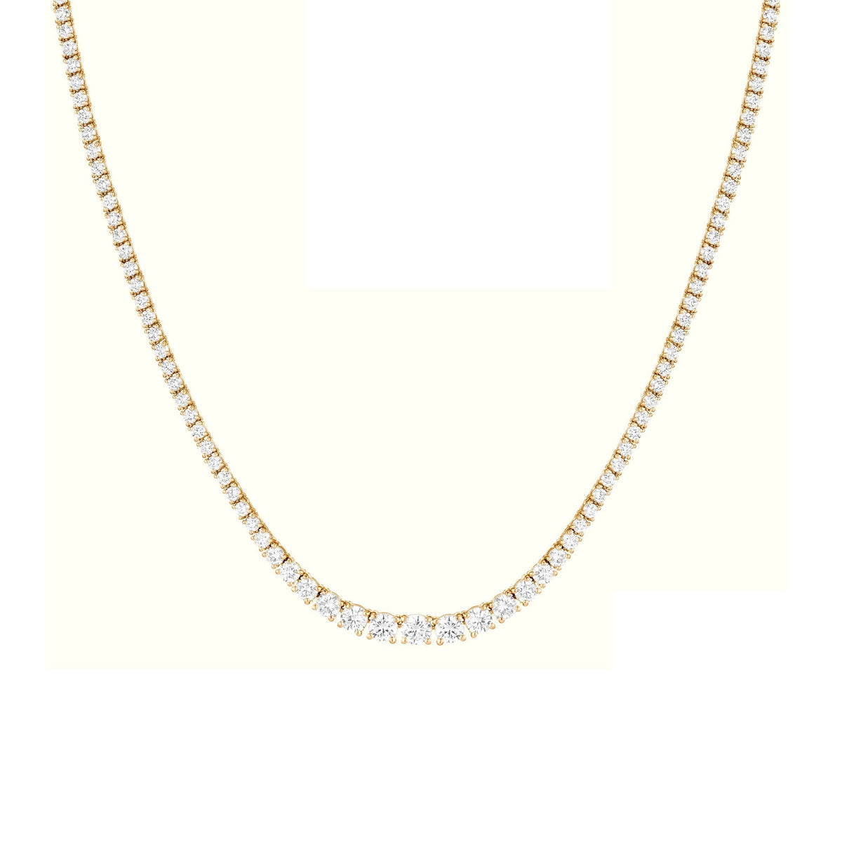 Lab Grown Diamond Graduated Modern Tennis Necklace