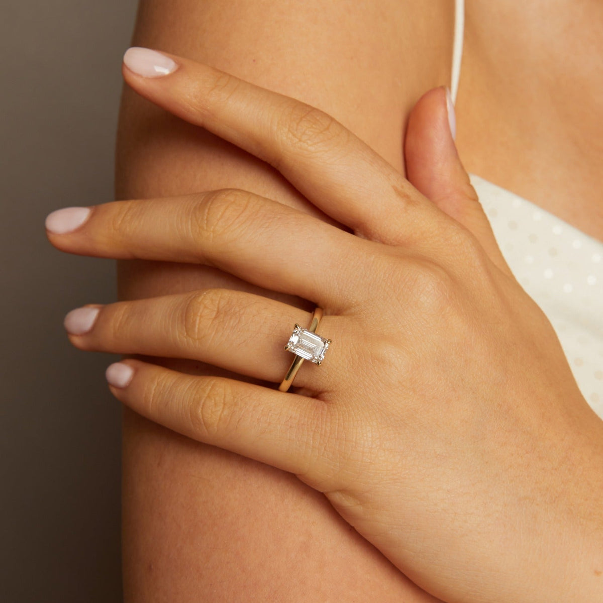 2ct Emerald Lab Grown Diamond Solitaire Ring