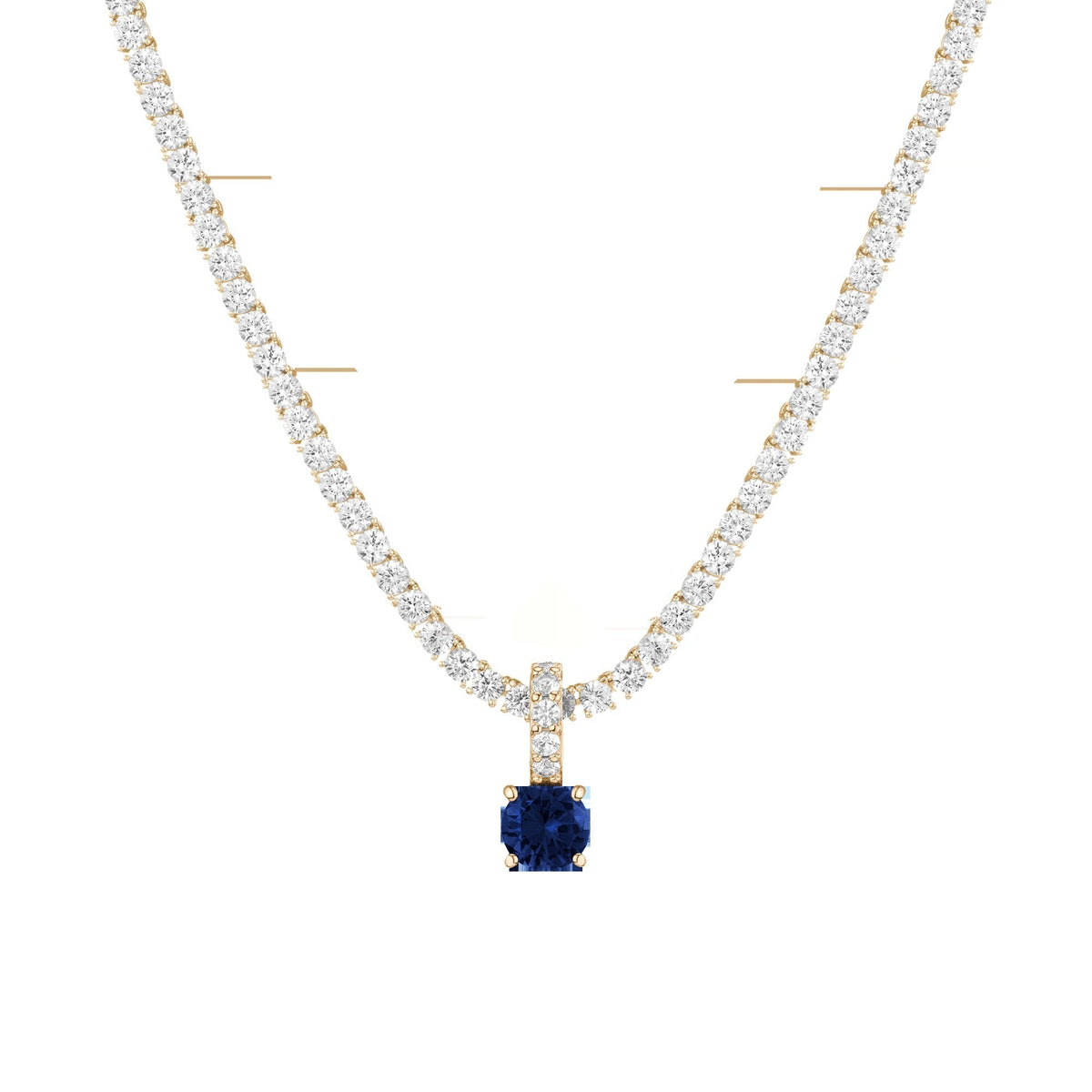 Round Cut Tennis Charm Pendant