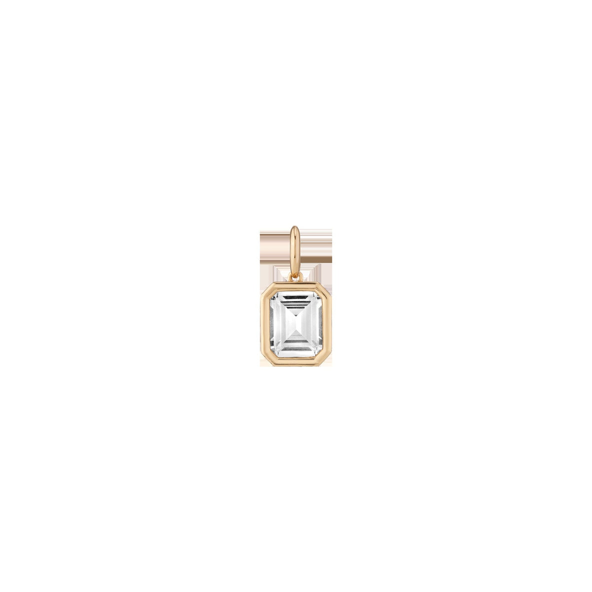 Emerald Lab Grown White Sapphire Bezel Pendant