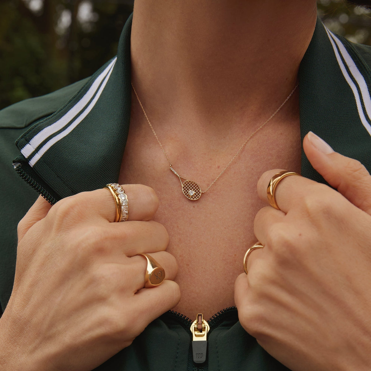 Lab Grown Diamond Tennis Racket Necklace