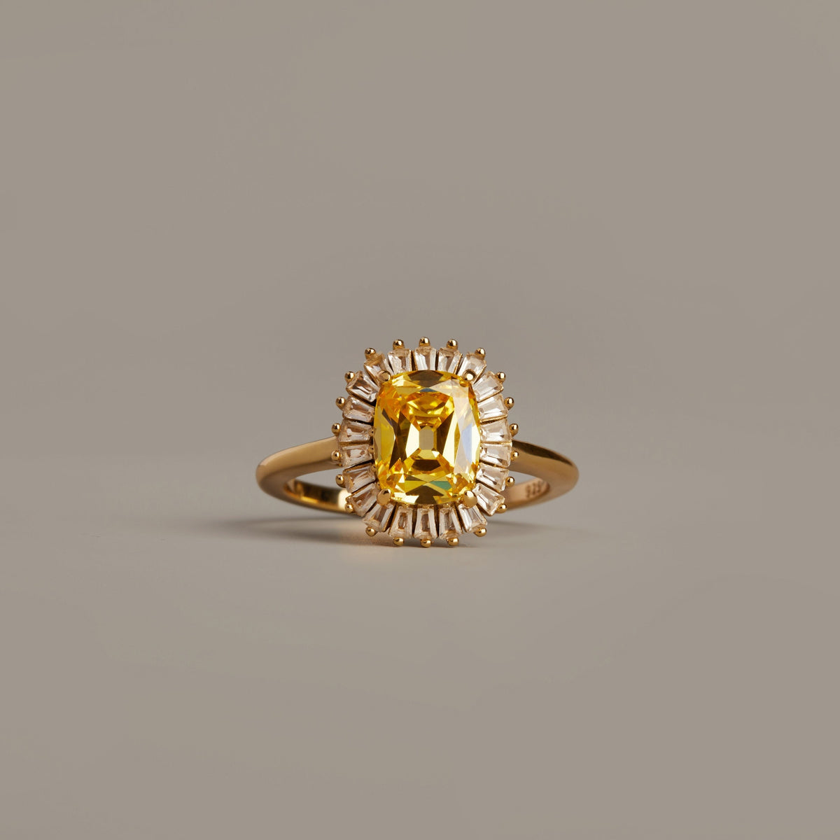 Lab Grown Yellow Canary Alexandra Ring