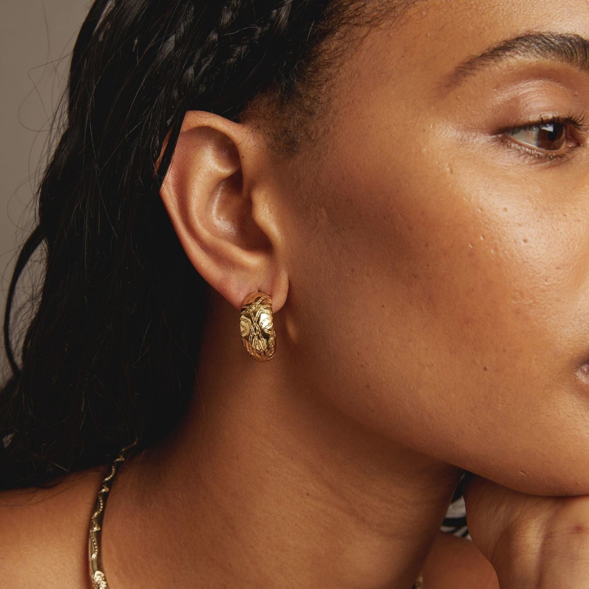 Aurate x Frye: Western Stitch Hoop Earrings
