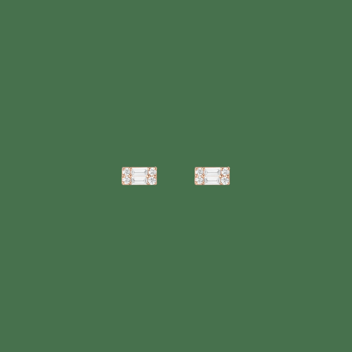 Baguette Lab Grown Diamond Illusion Studs (Large)