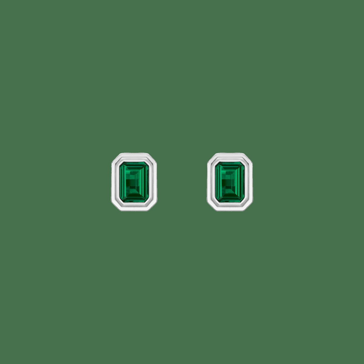 Lab Grown Emerald Heirloom Stud Earrings