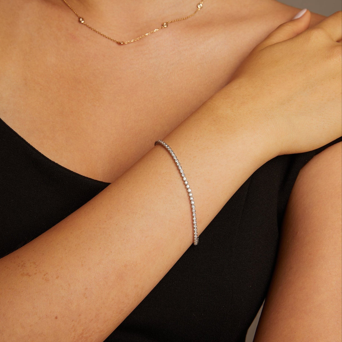 2.5ct Lab Grown Diamond Bezel Tennis Bracelet