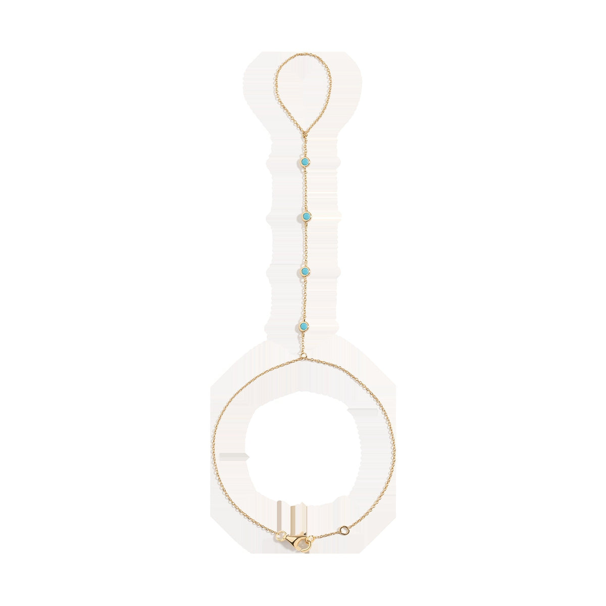 Aurate x Frye: Turquoise Station Hand Chain Bracelet