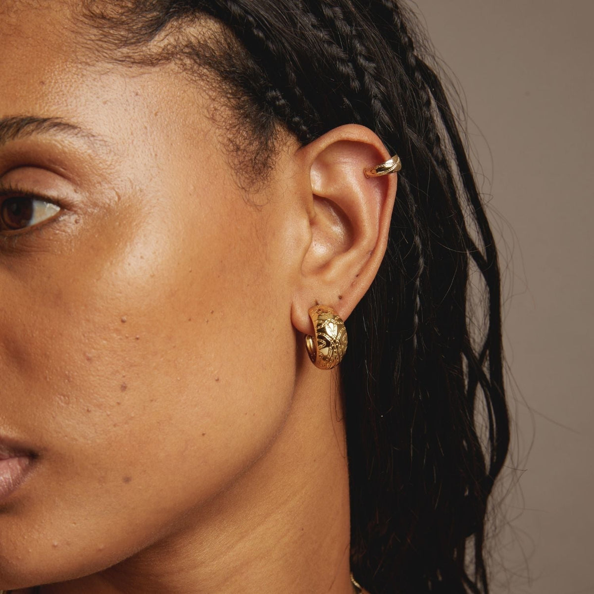 Aurate x Frye: Western Stitch Hoop Earrings