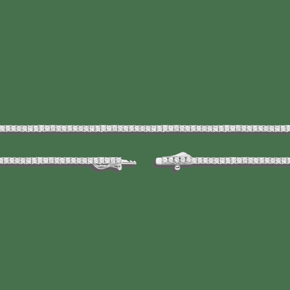 Lab Grown White Sapphire Tennis Necklace