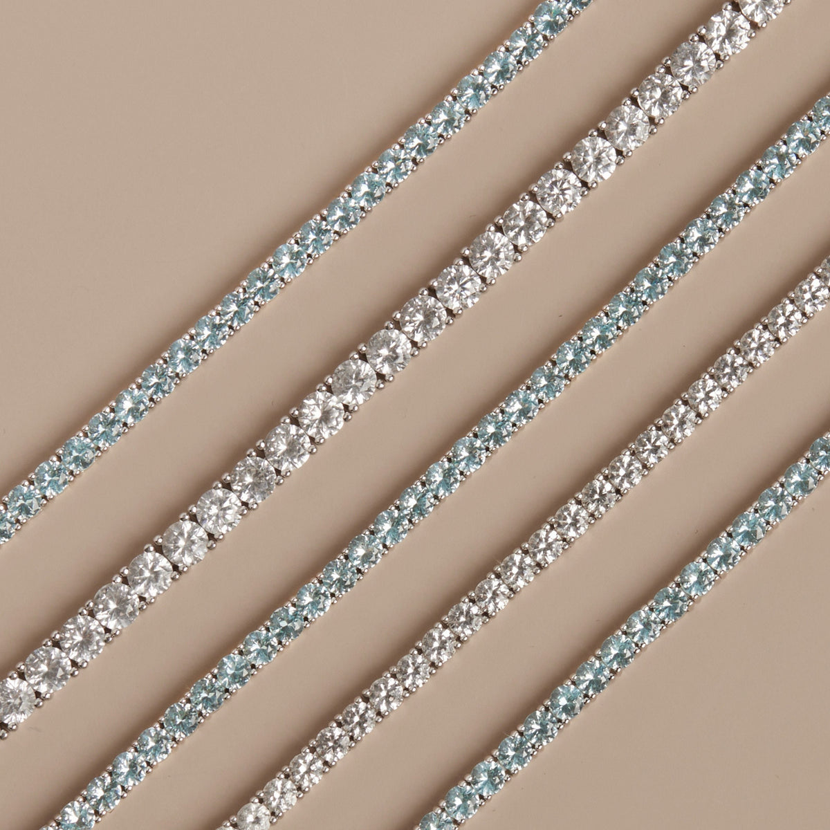 Lab Grown Aquamarine Tennis Bracelet