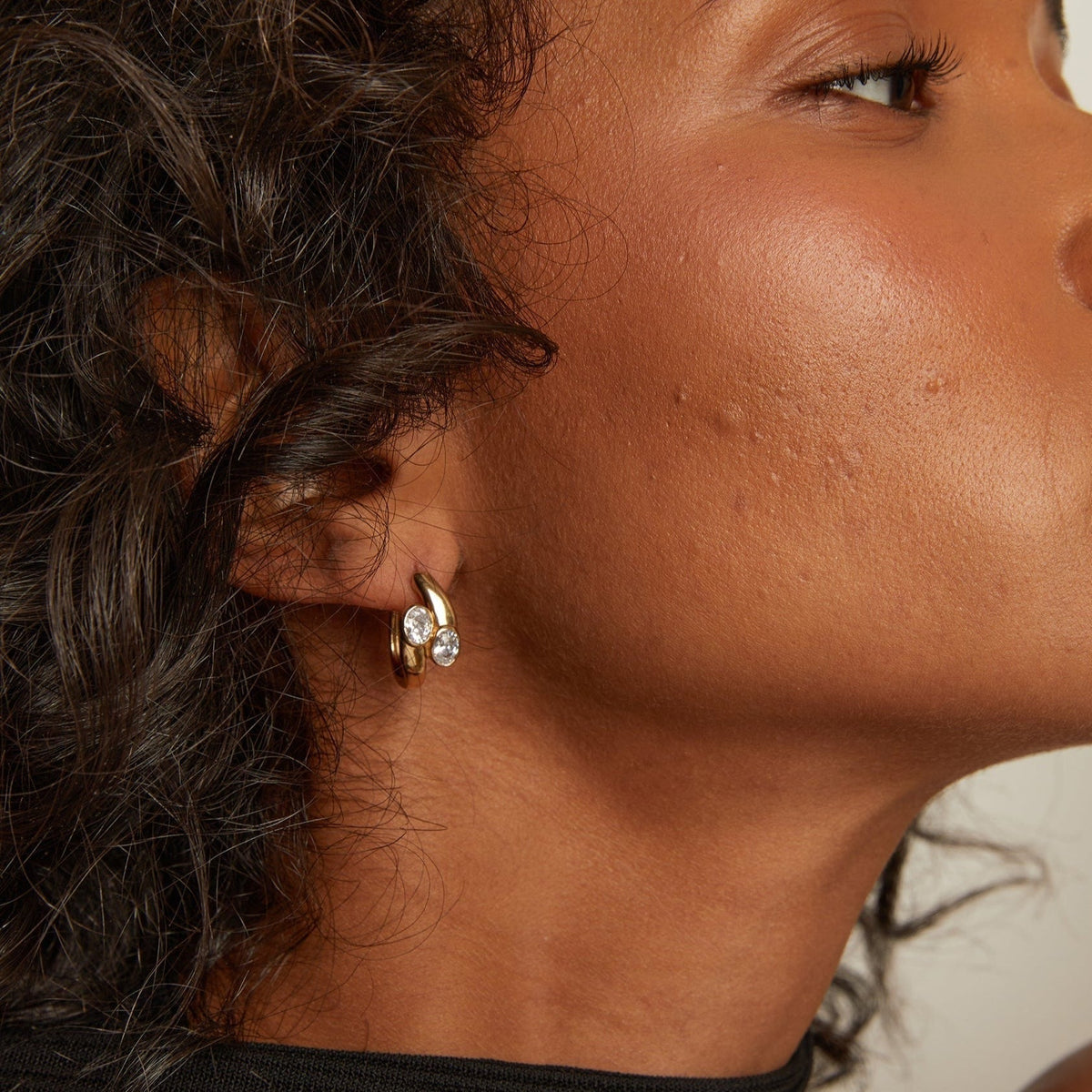 Lab Grown White Sapphire Ellipse Earrings