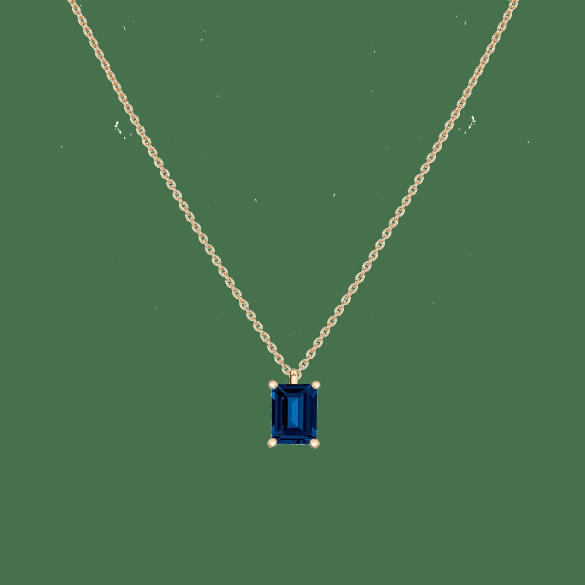 Emerald Gemstone Solitaire Necklace