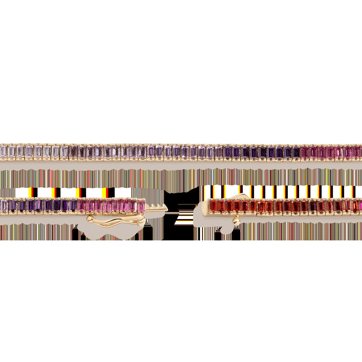 Pink Ombré Baguette Tennis Necklace
