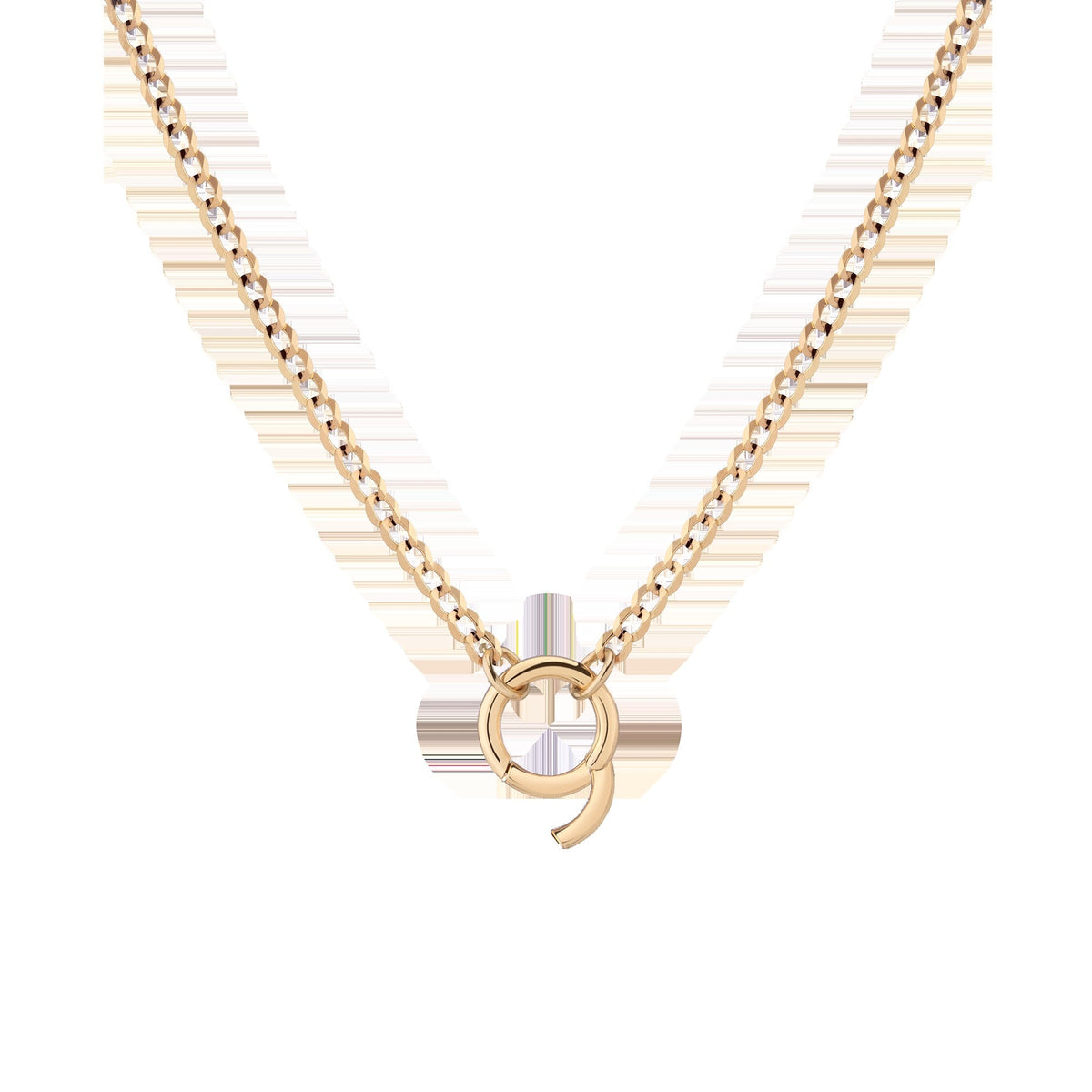 Curb Chain Charm Necklace