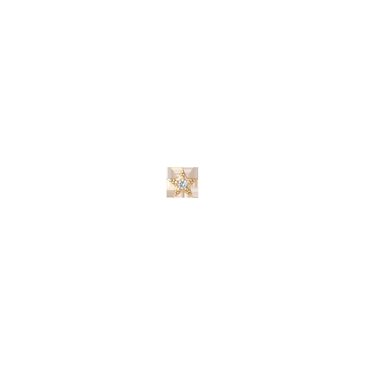 Lab Grown White Sapphire Star Stud Earrings - Flatback