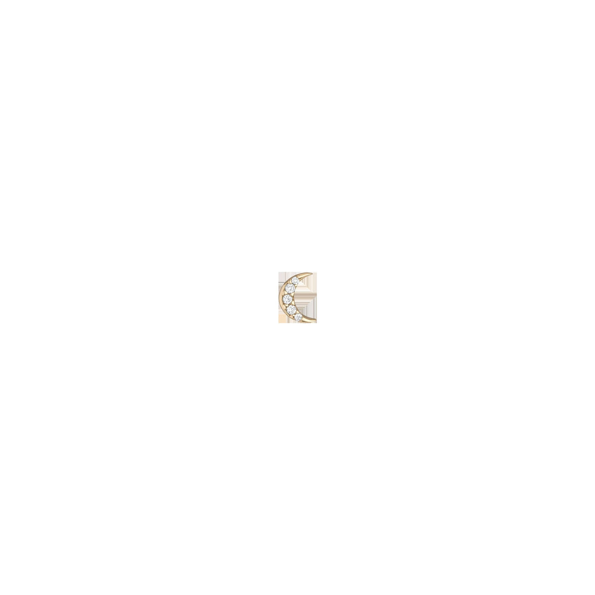 Lab Grown White Sapphire Moon Stud Earrings - Flatback