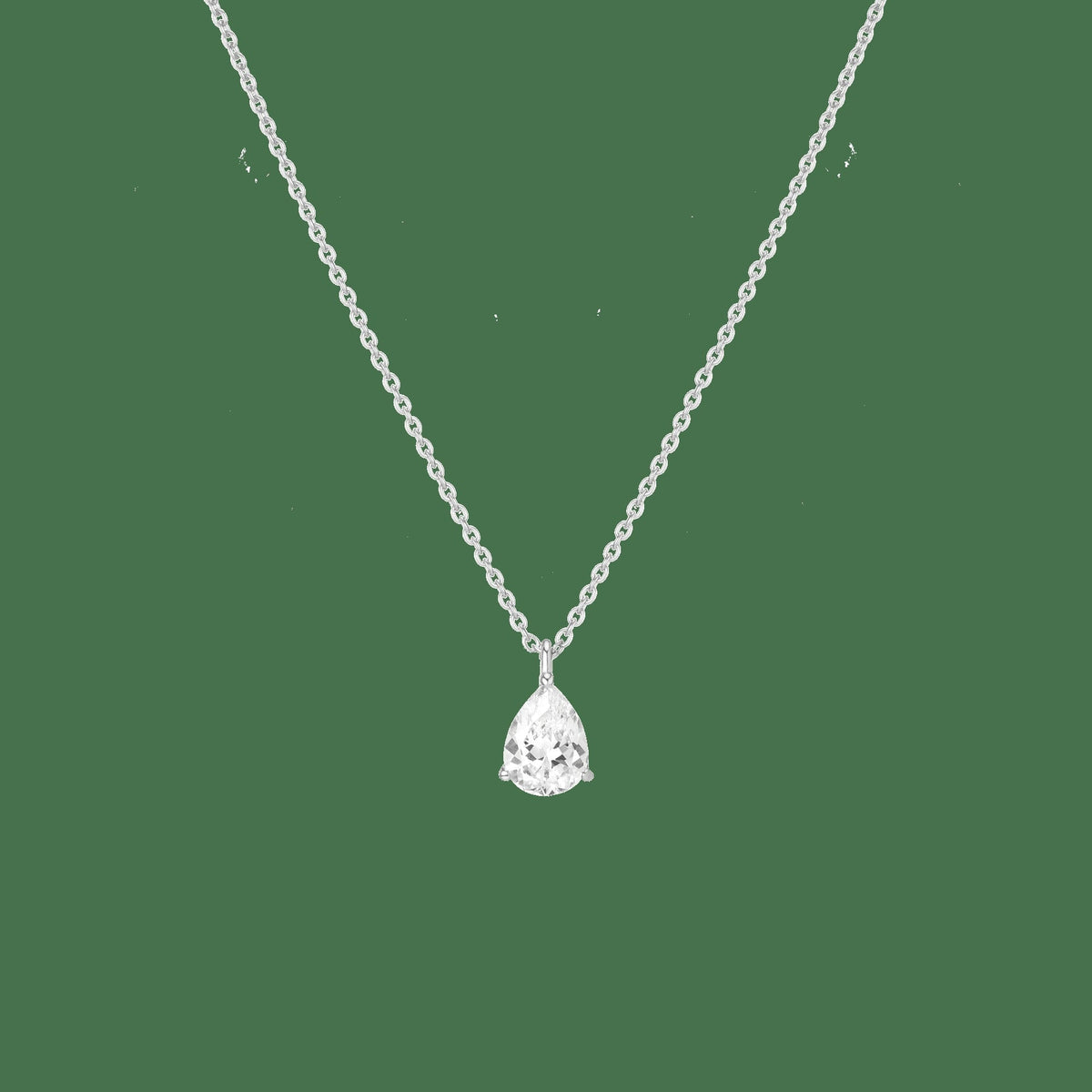 Pear Gemstone Solitaire Necklace
