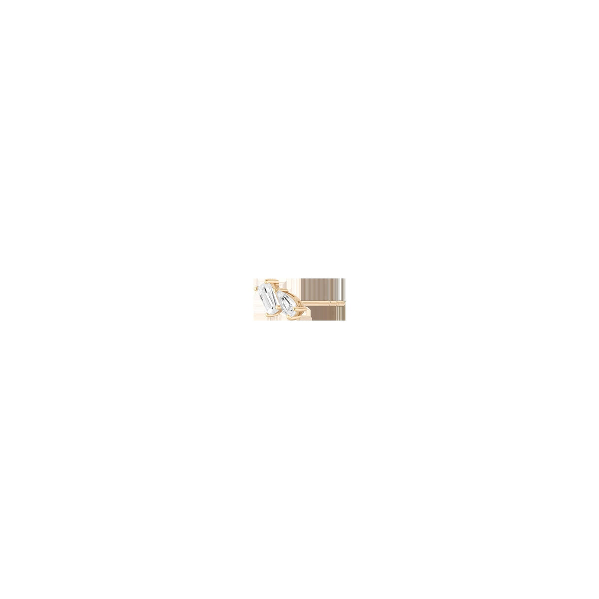 Lab Grown White Sapphire Toi et Moi Stud Earrings