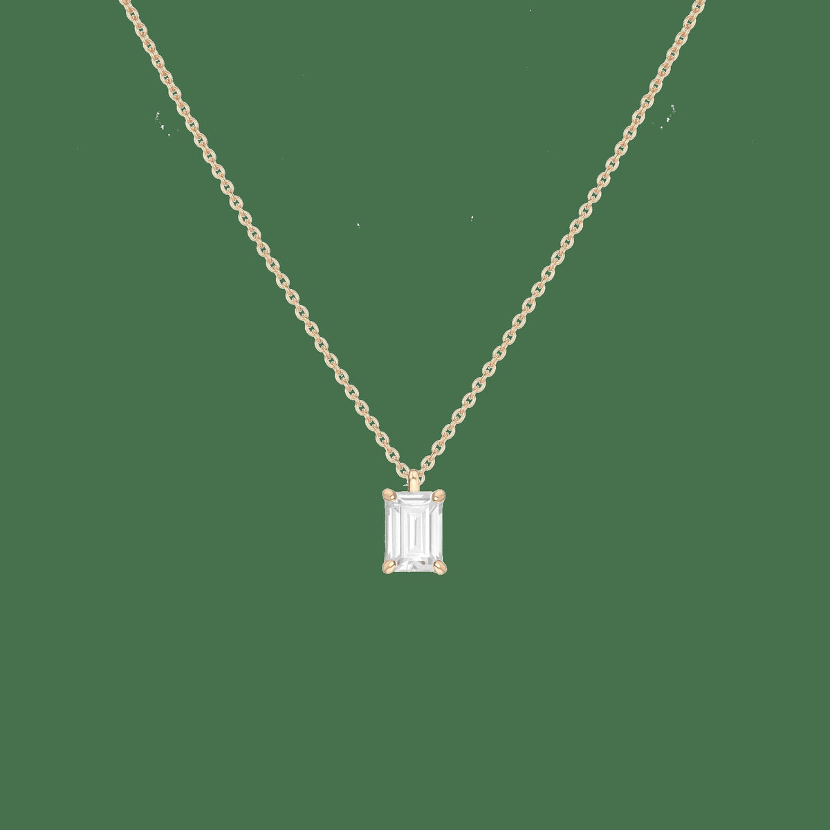Emerald Gemstone Solitaire Necklace