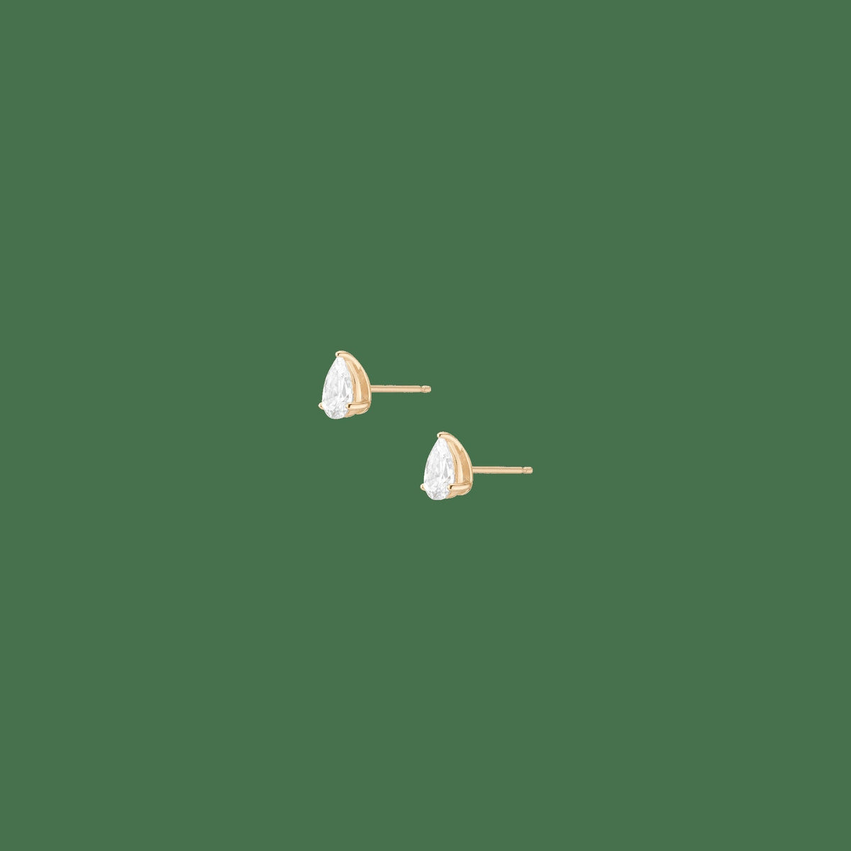 Pear Gemstone Solitaire Stud Earrings