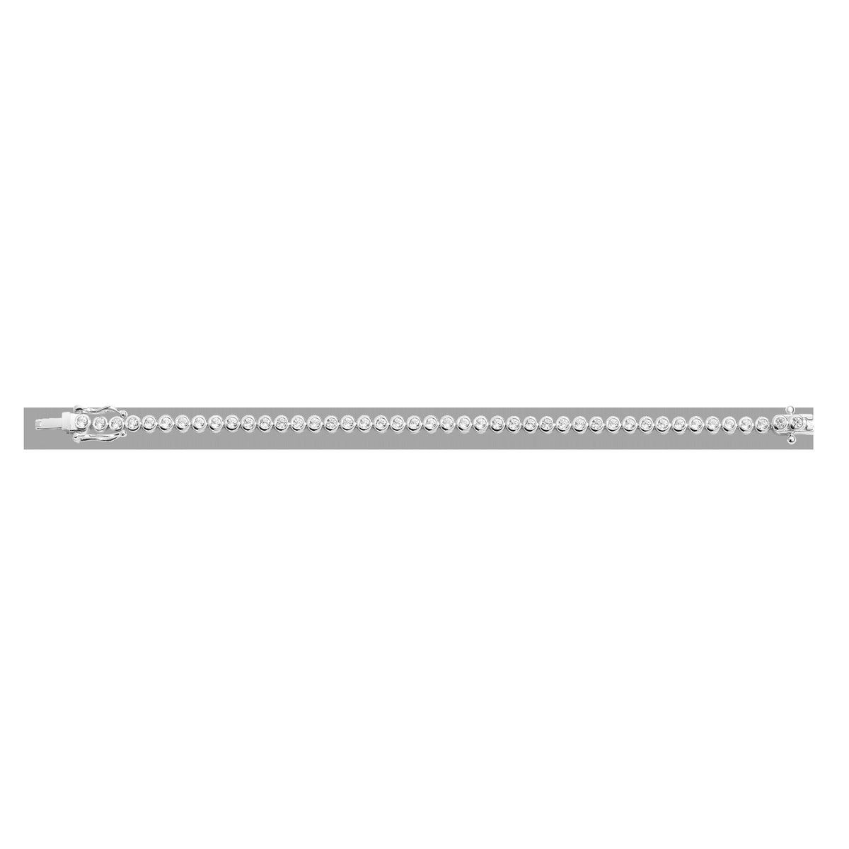 Lab Grown White Sapphire Bezel Tennis Bracelet