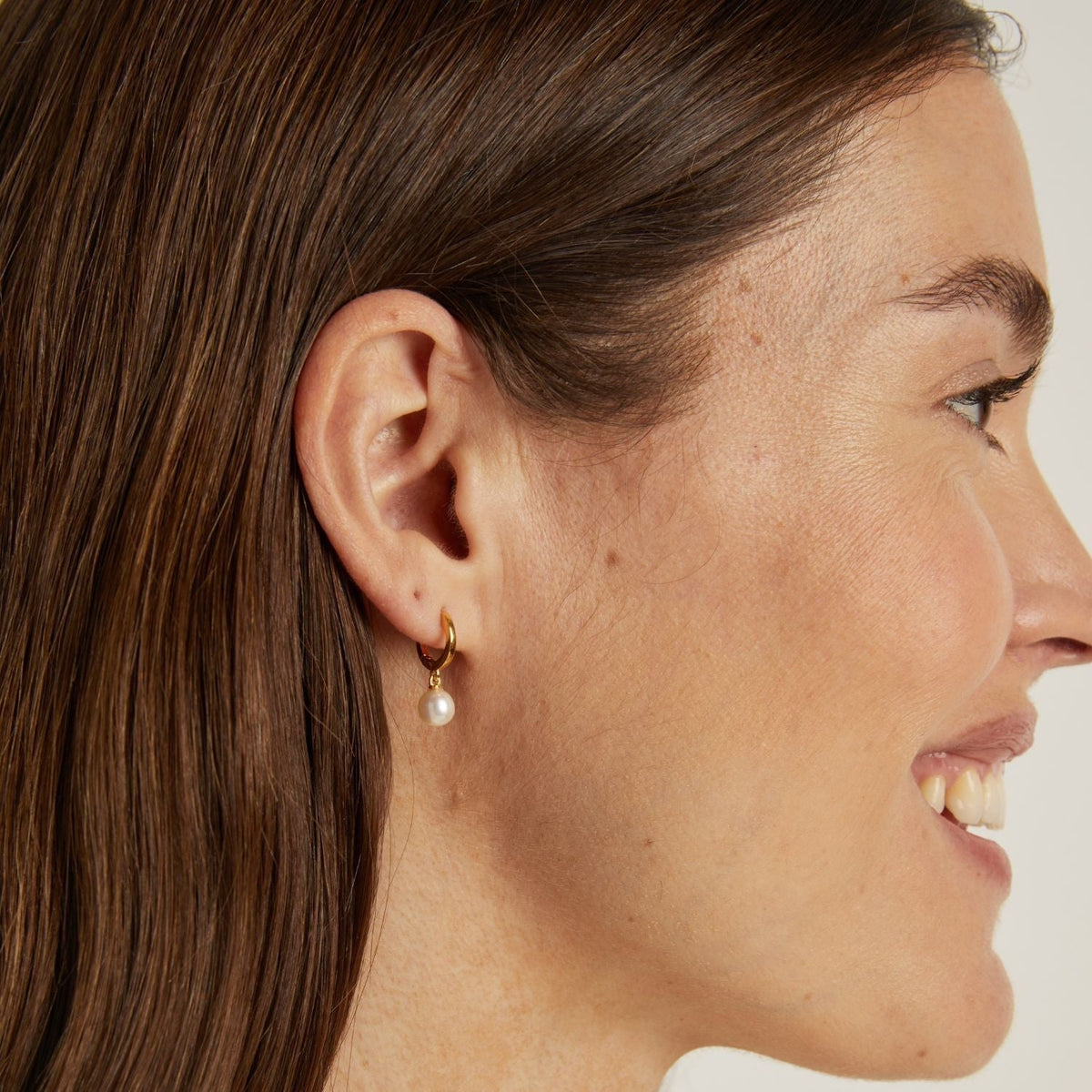 Pearl Huggie Earrings