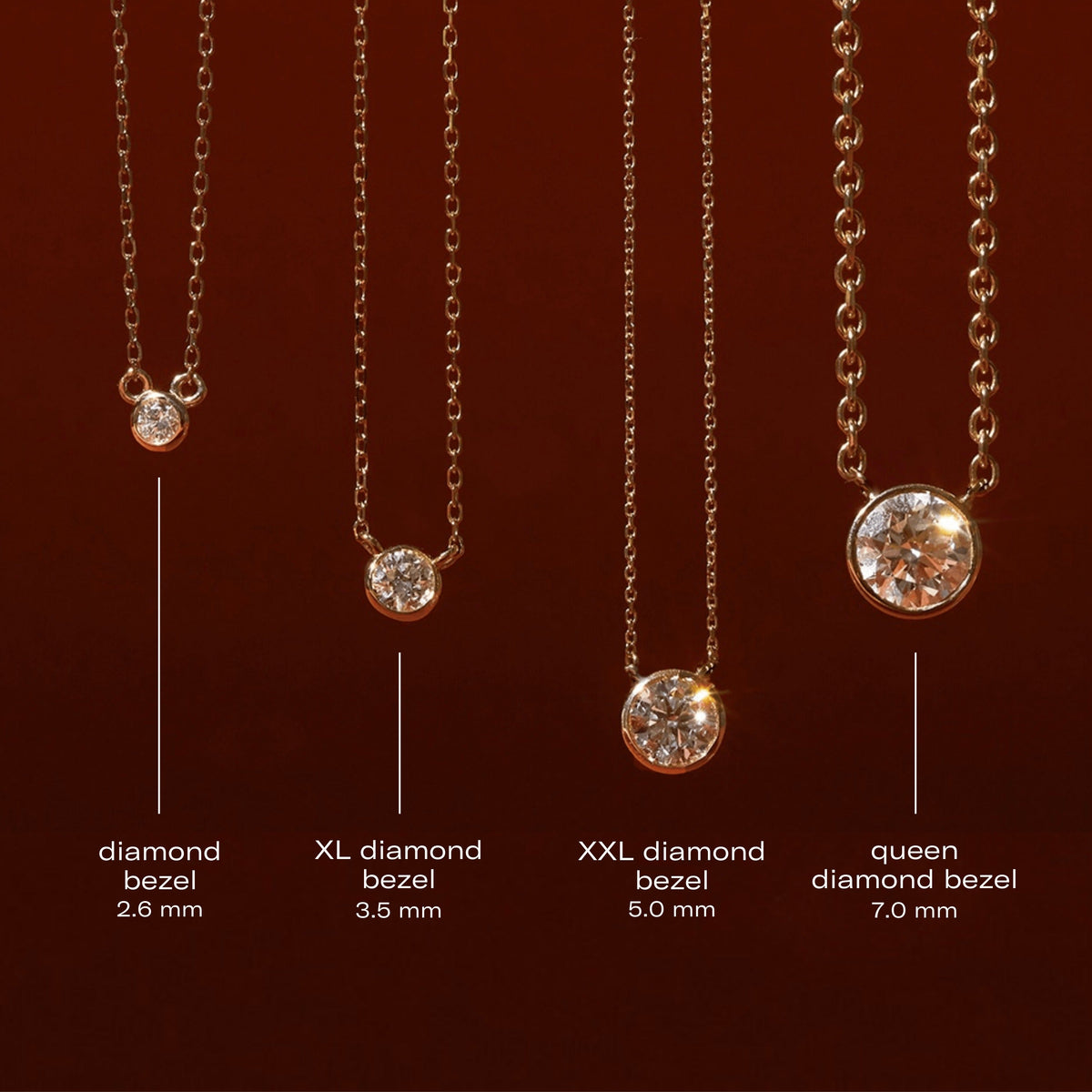 Medium Diamond Bezel Necklace