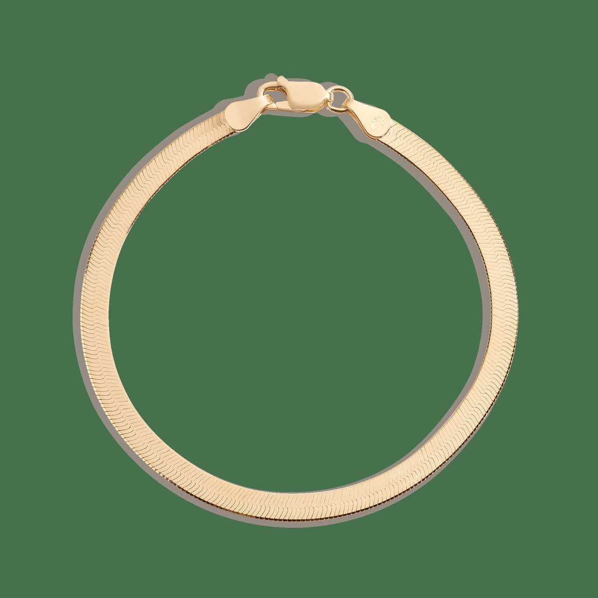Gold Herringbone Chain Bracelet