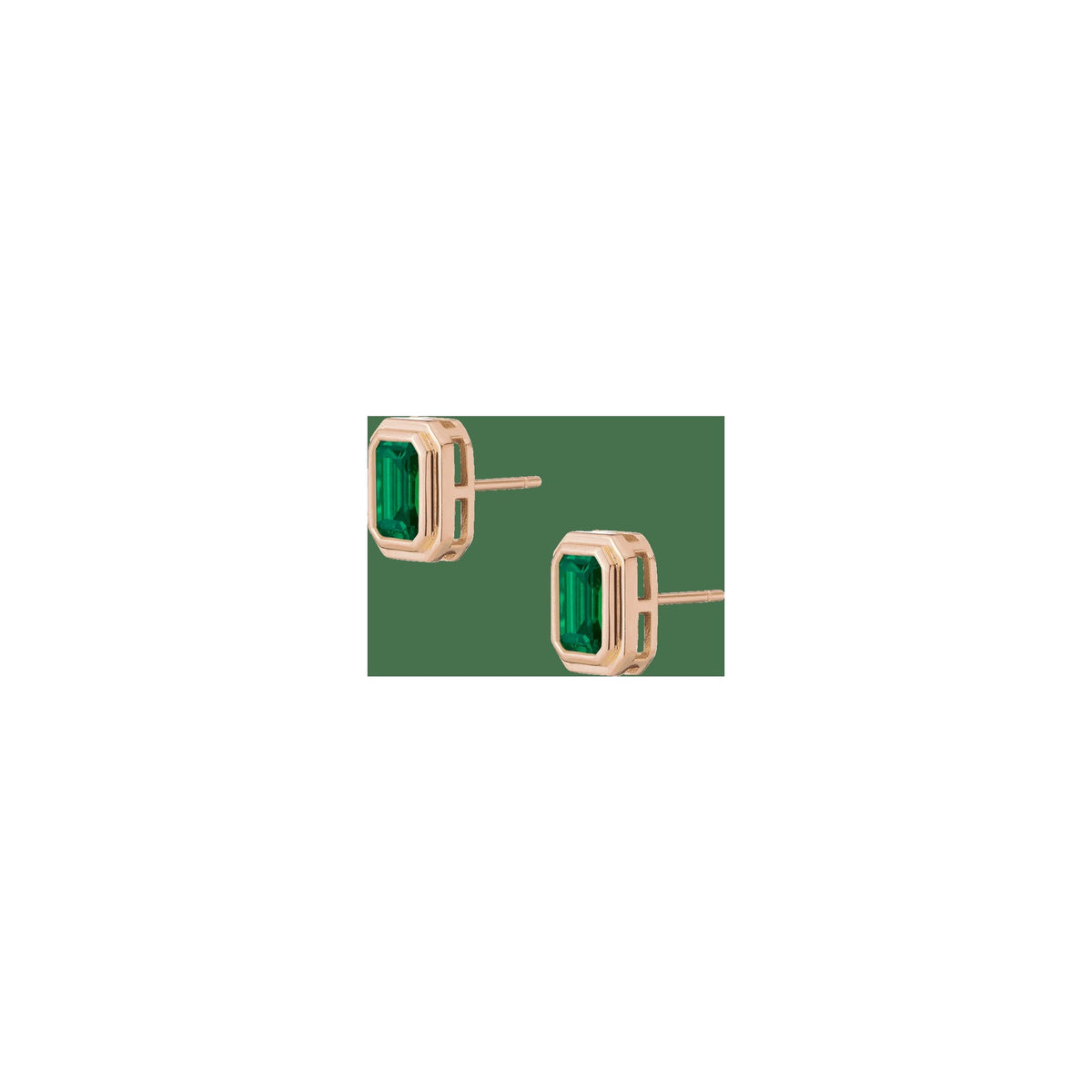 Lab Grown Emerald Heirloom Stud Earrings