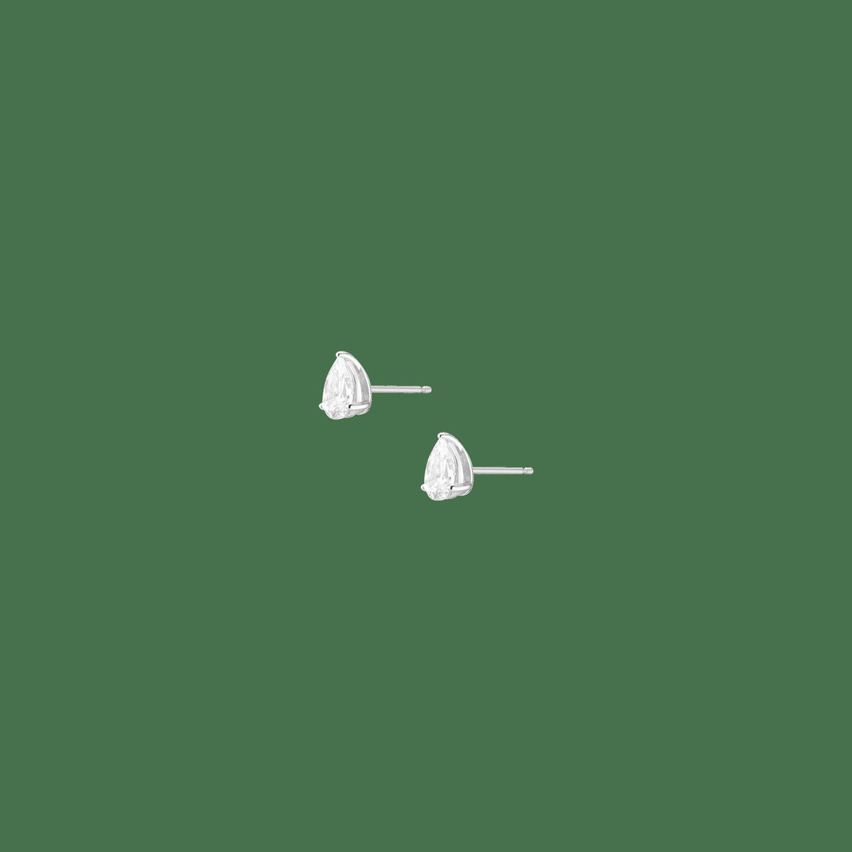Pear Gemstone Solitaire Stud Earrings