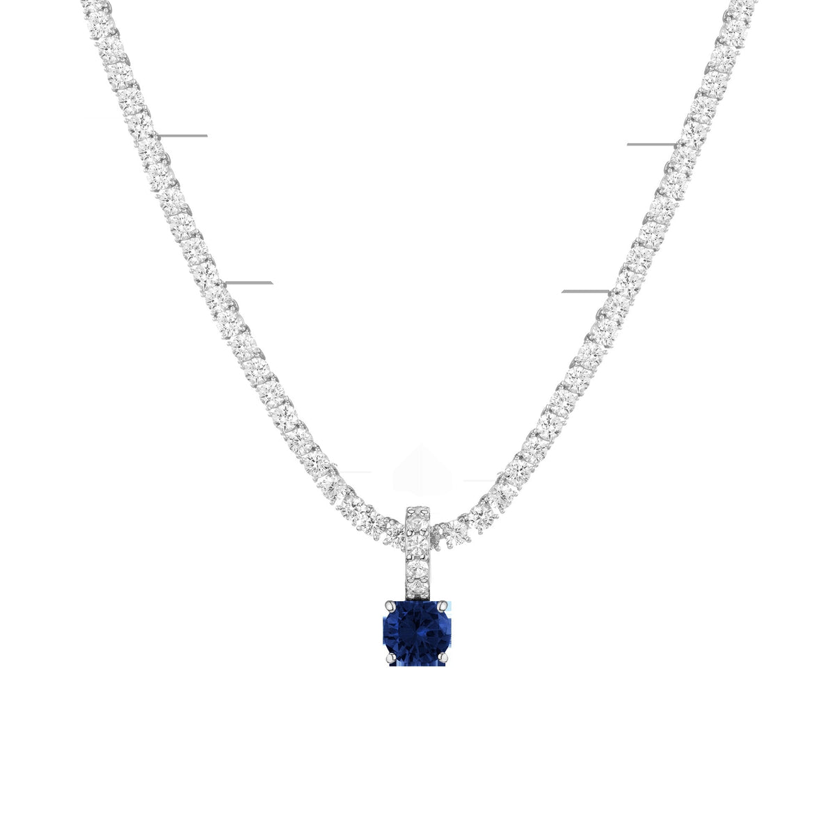 Round Cut Tennis Charm Pendant