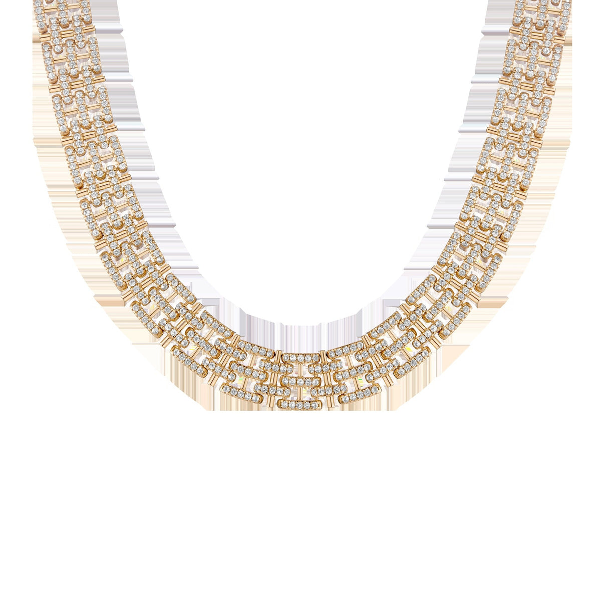 Lab Grown White Sapphire Panther Chain Link Necklace