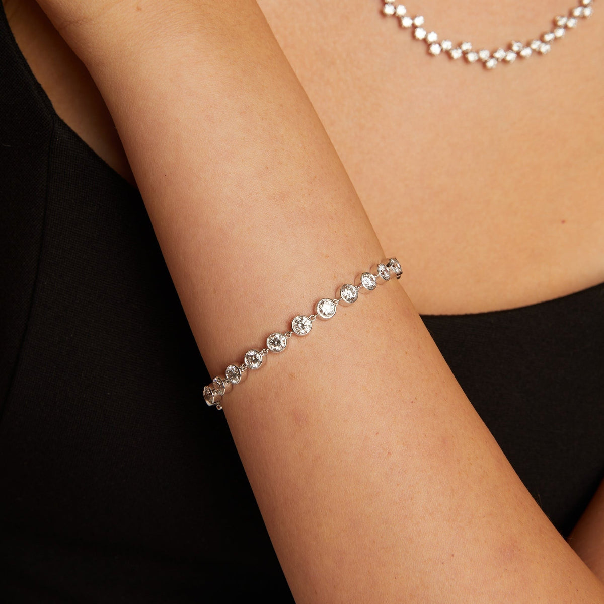 7ct Lab Grown Diamond Tennis Chain Bracelet