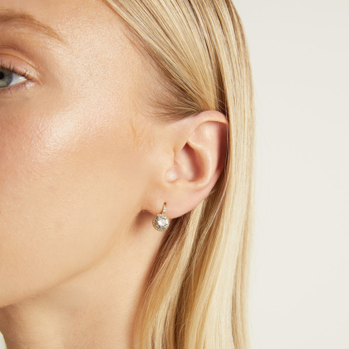 Lab Grown White Sapphire Edwardian Earrings