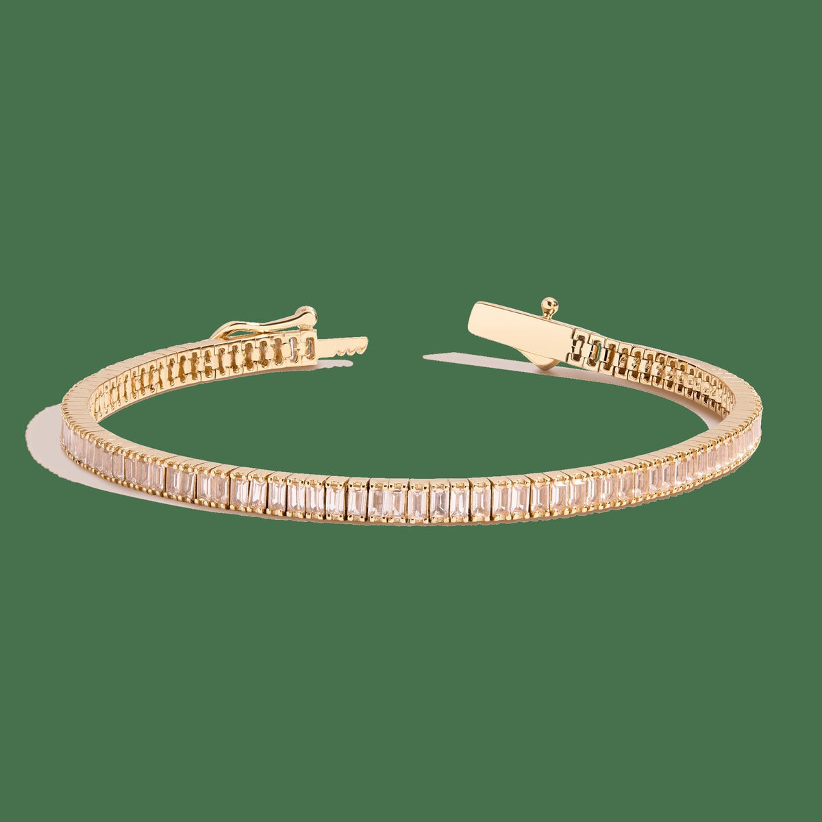 Lab Grown Morganite Baguette Tennis Bracelet