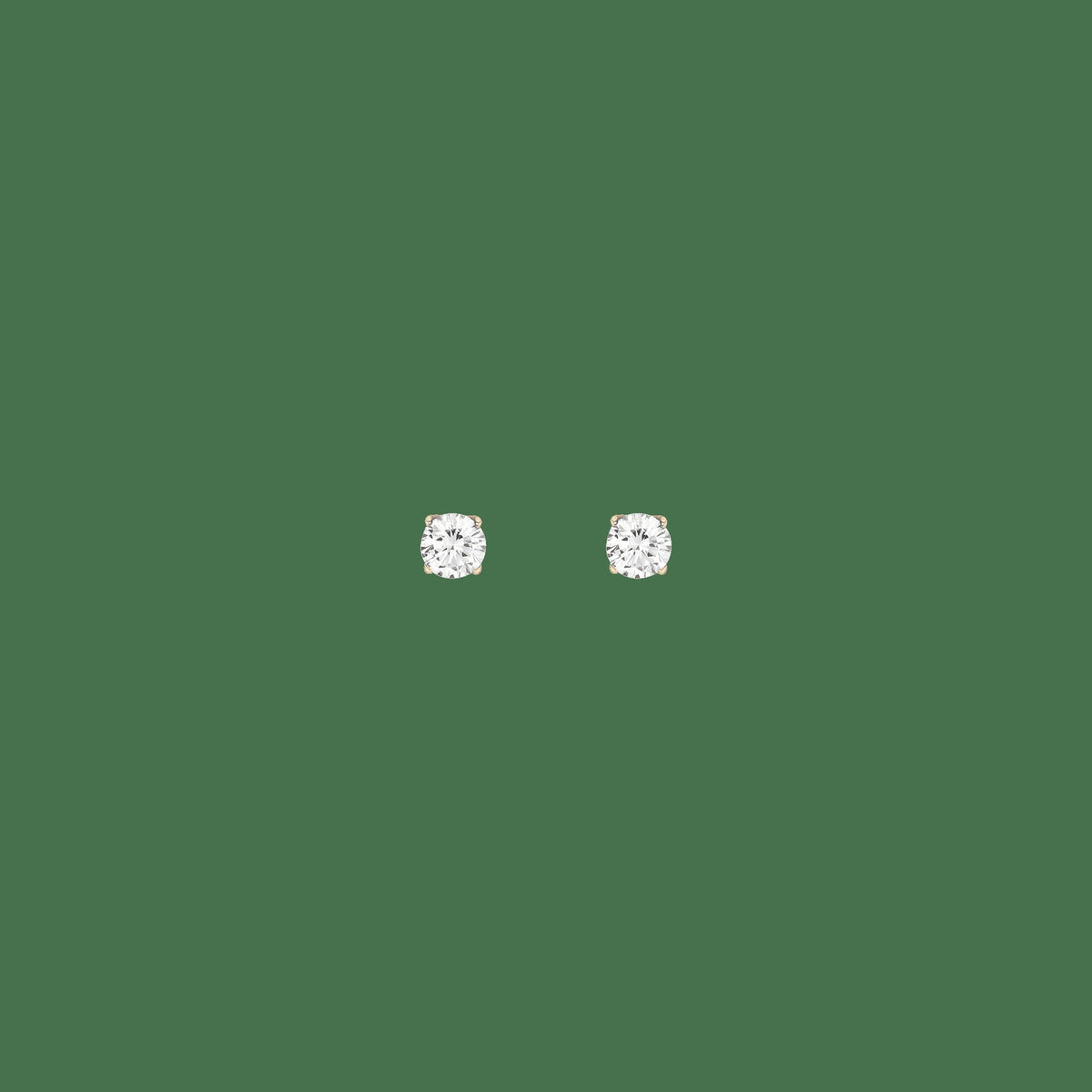 Round Gemstone Solitaire Stud Earrings