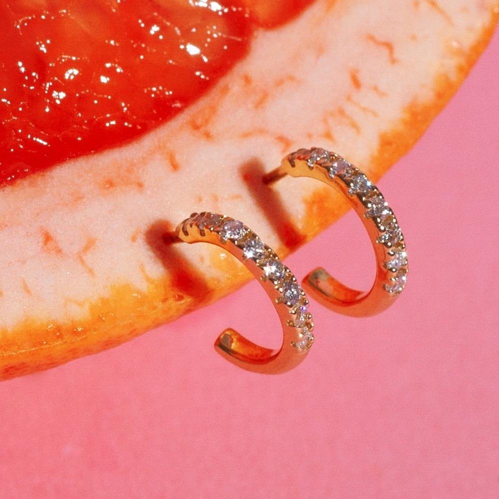 Diamond Huggie Earrings