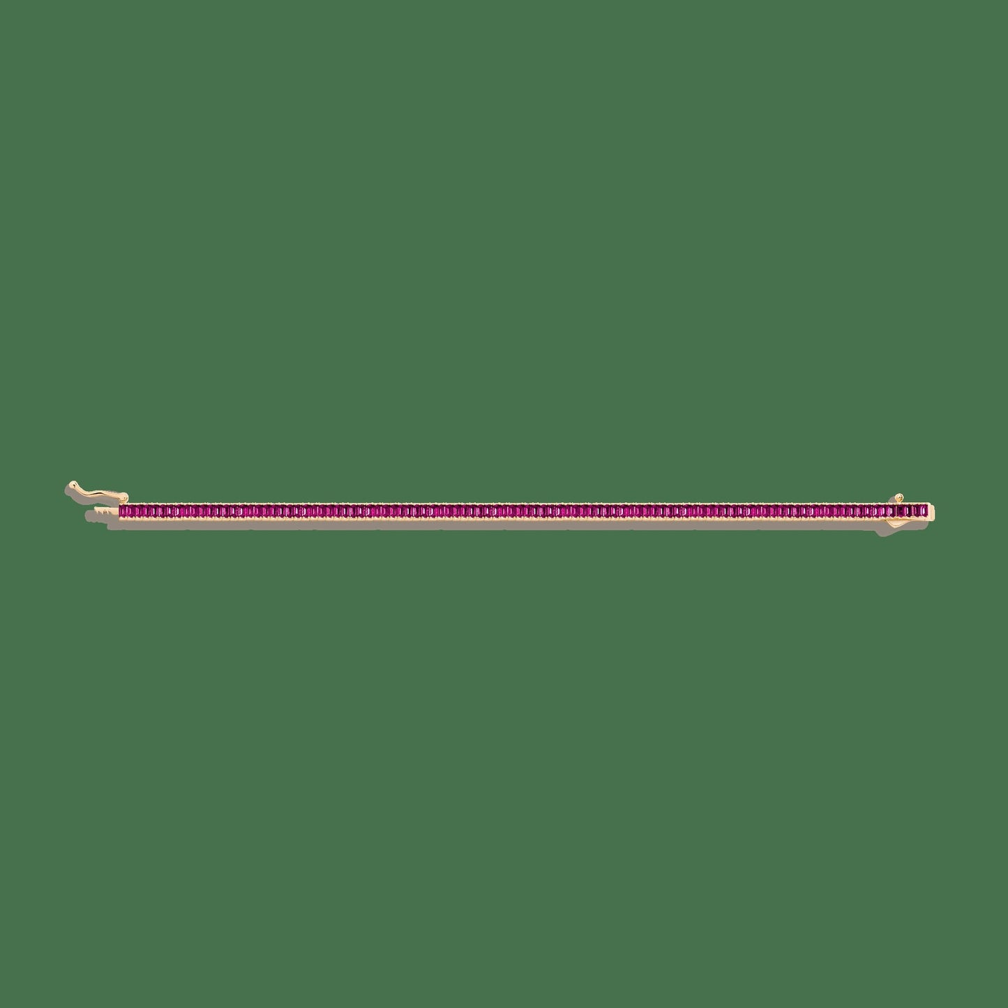 Lab Grown Red Ruby Baguette Tennis Bracelet