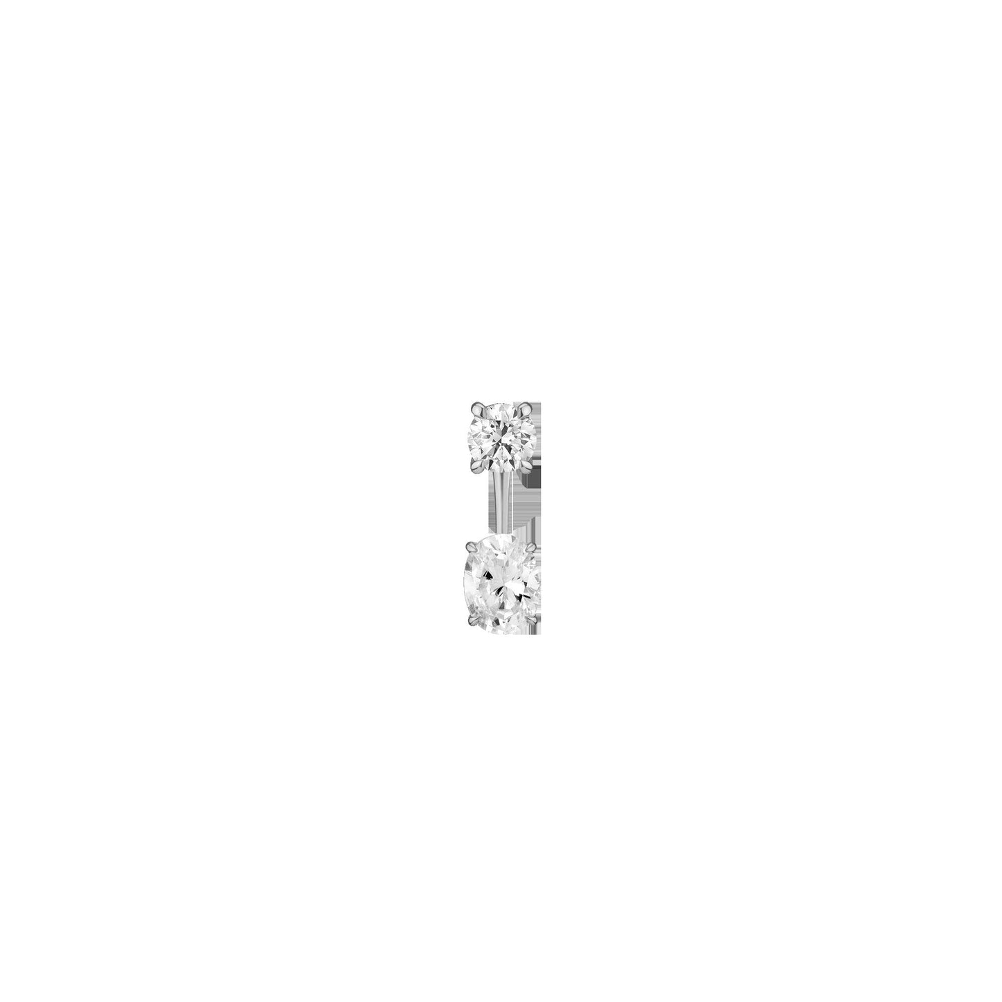 Lab Grown Diamond Ear Jacket - 1ct Oval Bottom Stone