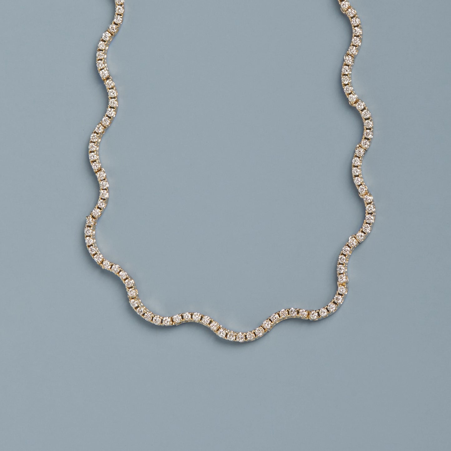 Lab Grown Diamond Wave Tennis Necklace