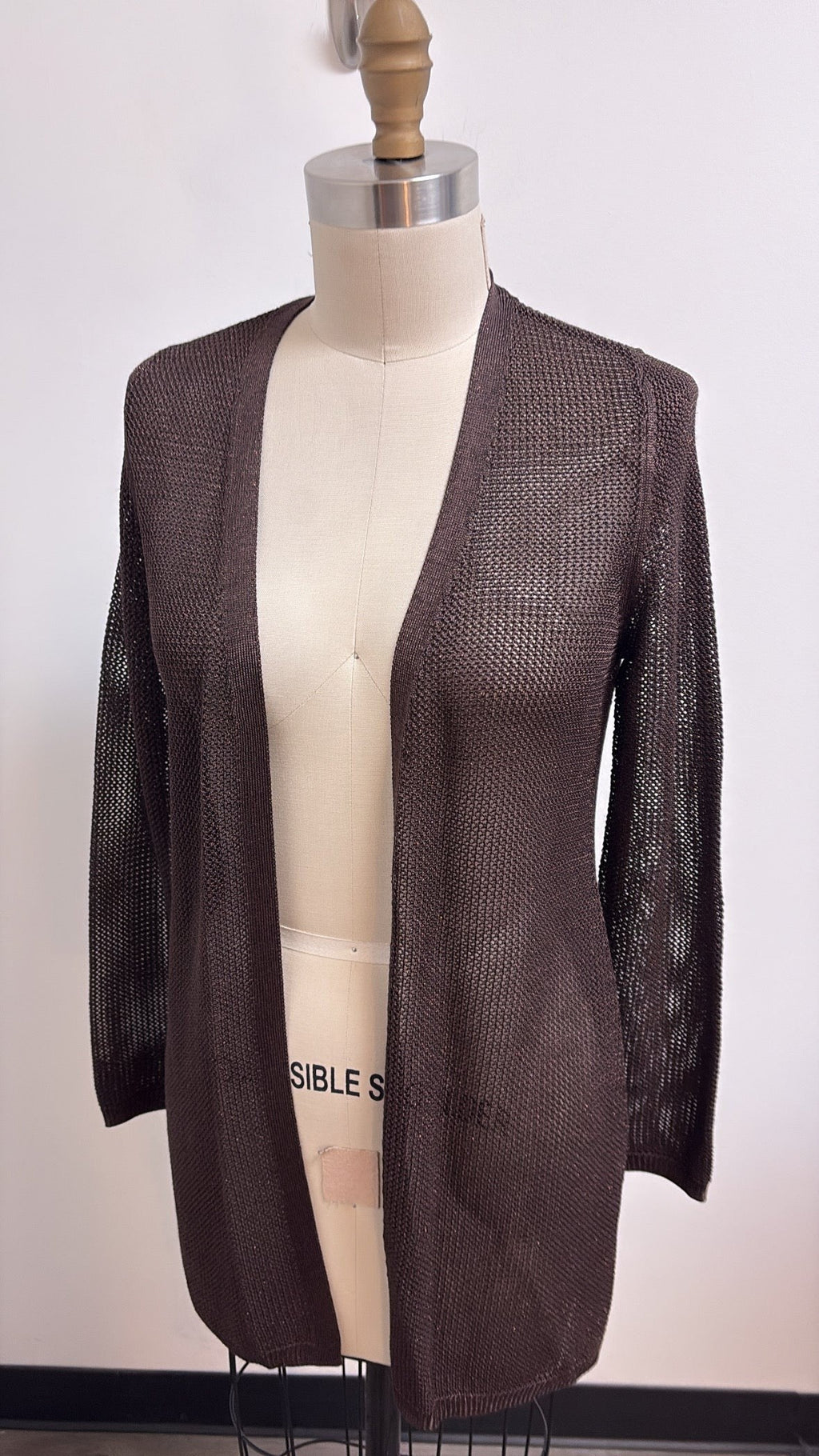 New White House Black Market Espresso Shimmer Sweater, S Petite