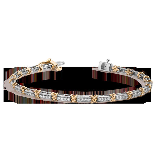 Mini Lab Grown Diamond X Tennis Bracelet