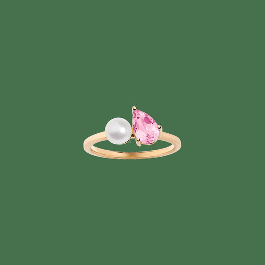 Pearl Toi et Moi Ring - Pink Sapphire