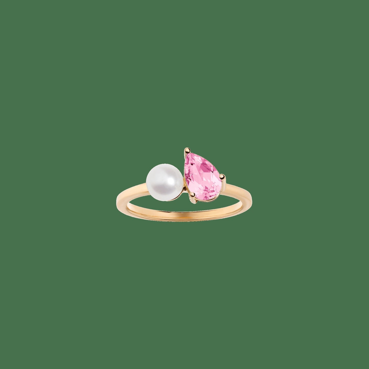 Pearl Toi et Moi Ring - Pink Sapphire