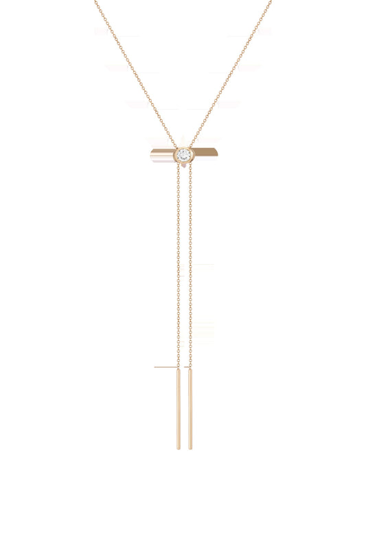 Aurate x Frye: Lab Grown White Sapphire Bolo Necklace